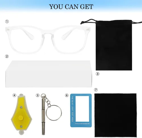 Miniatura 7 de Gafas de luz azul para mujer, lentes de bloqueo de luz azul para hombre, gafas de luz azul para niñas, juegos de computadora Transparencia