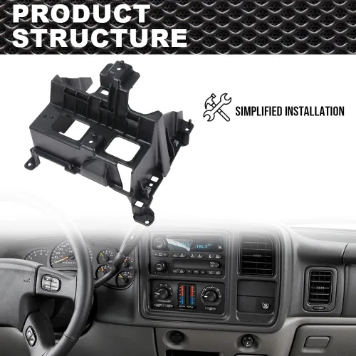 Miniatura 3 de CROSSDESIGN Soporte de jaula para panel de salpicadero, radio doble DIN compatible con GMC Sierra Yukon y Chevy Silverado Tahoe Suburban