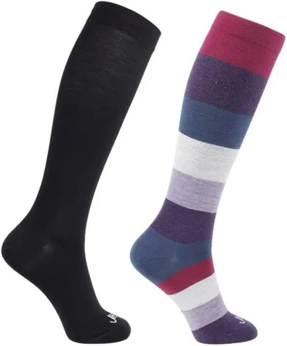 JAVIE - Calcetines de compresión graduados de lana merina 75% ultra cómodos para mujeres y hombres (15-20 mmHg)