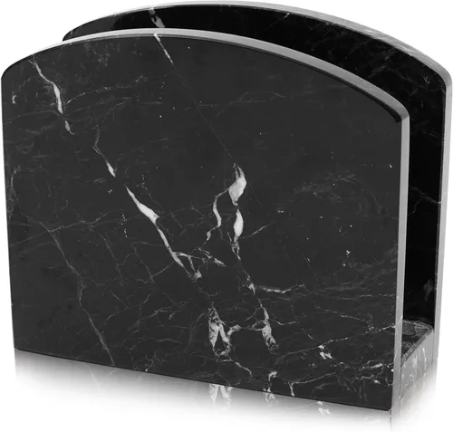 Radicaln Servilletero de Mármol de 5.5 Pulgadas Negro Hecho a Mano Portaservilletas - Decoración para Mesa de Cocina, Servilletas para Mesa de Café,