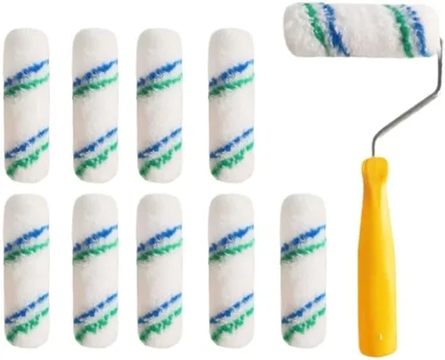 Rodillo de Pintura Kit Rodillo De Pintura para Decoración De Pared, Kit De Herramientas De 3.9 in, 0.394 in, Poliéster Interior, 4 Pulgadas, 11