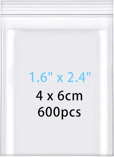 Miniatura 10 de newlng 500 bolsas de plástico pequeñas resellables de polietileno transparentes de 6.3 mil para embalaje de joyas, dulces, aperitivos, cuentas