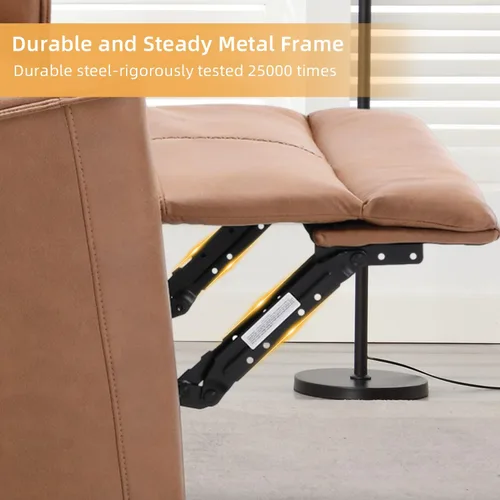 Miniatura 5 de CANMOV Juego de muebles de sofá reclinable manual para sala de estar, incluye sillas de enfermería Leathaire, reclinables giratorias, sillón