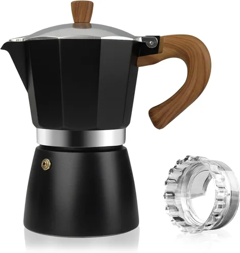 Miniatura 11 de ShanSon Moka Pot - Cafetera de café expreso de 3 tazas de 5 onzas, cafetera italiana manual cubana, cafetera italiana espresso greca para capuchino
