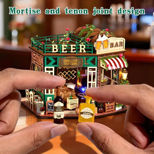 Miniatura 4 de Kit de casa en miniatura para bricolaje, kit de rincón de libros, kit de construcción de casa de muñecas en miniatura para adultos y adolescentes