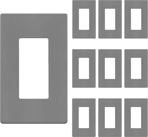 Miniatura 34 de ENERLITES Placas Decorativas de Pared sin Tornillos Cubiertas de Tomacorrientes Seguras para Niños, Tamaño 2-Gang 4.68" H x 4.73" L, Policarbonato