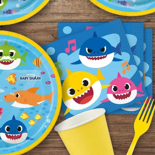 Miniatura 3 de Baby Shark - Servilletas multicolor para bebidas, 5 pulgadas (paquete de 16), servilletas de papel vibrantes, perfectas para fiestas infantiles