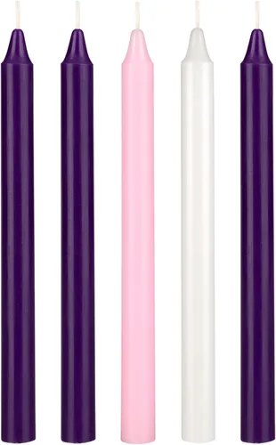 Miniatura 14 de Mega Candles Juego de 4 velas de Adviento de Navidad sin perfume, vertidas a mano, velas cónicas de cera prémium de 10 pulgadas x 7/8 pulgadas
