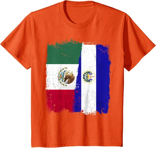 Miniatura 33 de Camiseta con la bandera mexicana de El Salvador con la mitad de la bandera mexicana de El Salvador