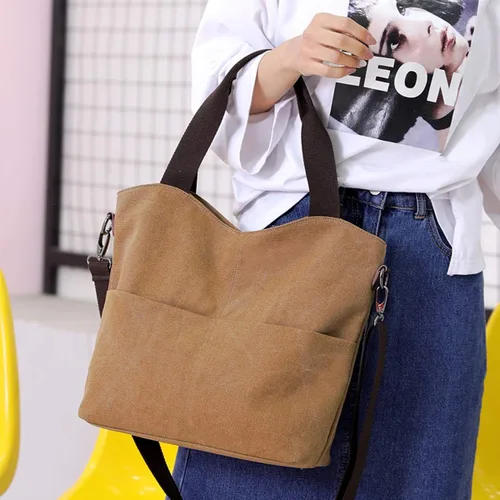 Miniatura 2 de DOURR Hobo - Bolsos cruzados de lona para mujer, bolso cruzado de moda de algodón