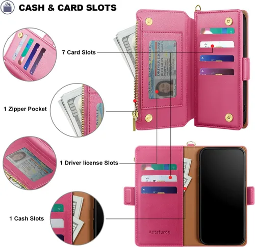 Miniatura 6 de Antsturdy Funda compatible con Motorola Moto G Stylus 5G 2022 con tarjetero para mujeres y hombres, funda de teléfono con bloqueo RFID, funda