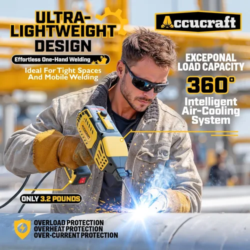 Miniatura 4 de Máquina de soldadura portátil, soldador de mano de 110 V con inversor IGBT 5 ajustes de corriente variable, pistola soldadora de arco portátil