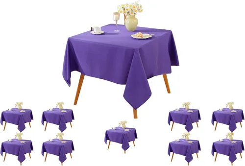 Miniatura 75 de Paquete de 5 Manteles Cuadrados 60 x 60 Pulgadas de Carbón, Mantel de Poliéster Lavable para Uso en Hogar, Fiesta, Boda o Restaurante.