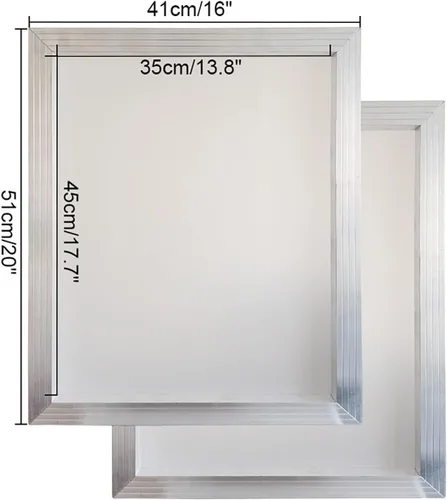 Miniatura 2 de YLZ Pantallas de impresión de pantalla de seda de aluminio 16 x 20 pulgadas Frame-110 malla blanca (2 PC)