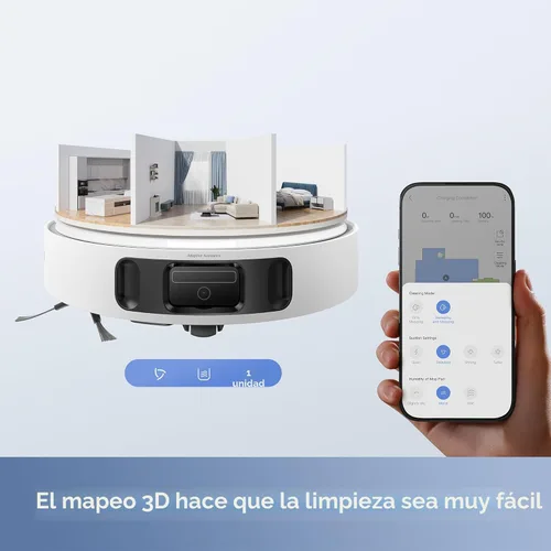Miniatura 9 de Mova E40 Ultra Robot Aspiradora y Trapeadora, Succión de 19,000Pa, Trapeador Extensible y Elevable, Estación Todo en Uno, Vaciado Automático, Lavado