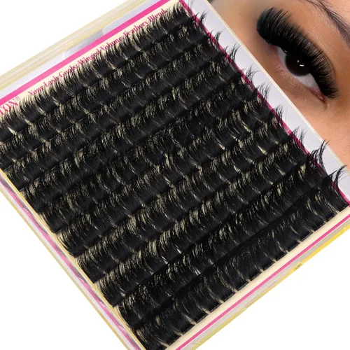 Miniatura 10 de Extensiones de racimos de pestañas voluminosas con racimos de manga puntiagudos, 300D, pestañas de 10-18 mm de grosor, extensiones de pestañas