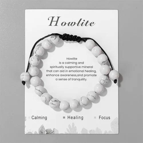 Miniatura 44 de Pulsera de cristal curativo para mujer de 0.315 in, pulsera de cuentas de cristal natural ajustable hecha a mano, joyería curativa, regalo