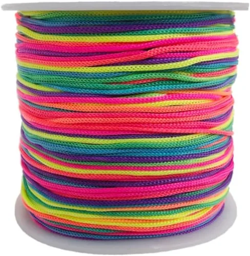 Miniatura 24 de Cordón de nailon trenzado de 150 yardas de 0.020 in, cuerda de hilo de nailon trenzado para pulseras de nudos chinos, collares, macramé, joyería