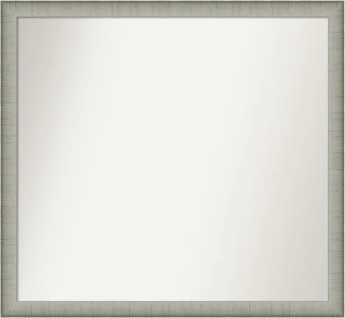 Miniatura 59 de Amanti Art Espejo de baño plateado para sobre fregadero, 25 x 25 pulgadas, espejo de tocador cuadrado estrecho de níquel cepillado, marco de madera