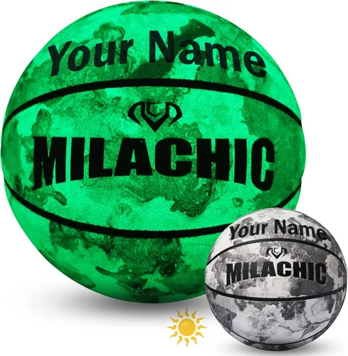 Miniatura 12 de Balón de baloncesto personalizado, que brilla en la oscuridad, regalo de baloncesto personalizado tamaño 7 (29.5"), tamaño 6 (28.5"), tamaño 5 Azul
