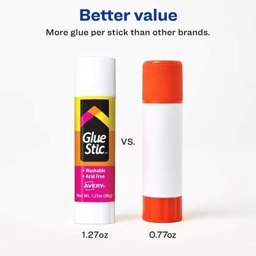 Miniatura 7 de Avery Glue Stic - Washable, Glue Sticks for Classroom, Crafting, and Office Use, 1.27 oz., Pack of 6, White (98073)