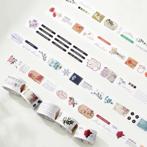 Miniatura 15 de WT Juego de Pegatinas de Cinta Washi Motivacionales, 3 Rollos, Diseños Originales, Pegatinas de Palabras Inspiracionales con Marco, Cinta Decorativa