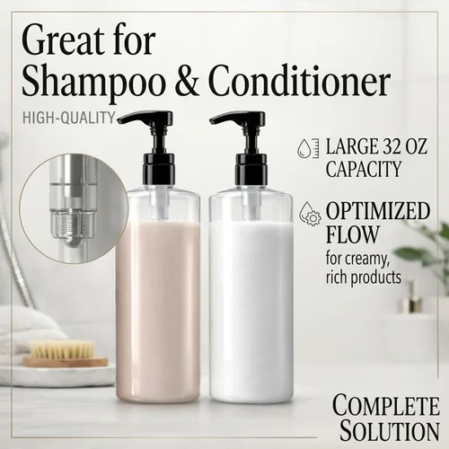 Miniatura 3 de Aplicador de dispensador de Champú / acondicionador para botellas de 33.8 onzas color negro, Plástico, Negro, paquete de de 2