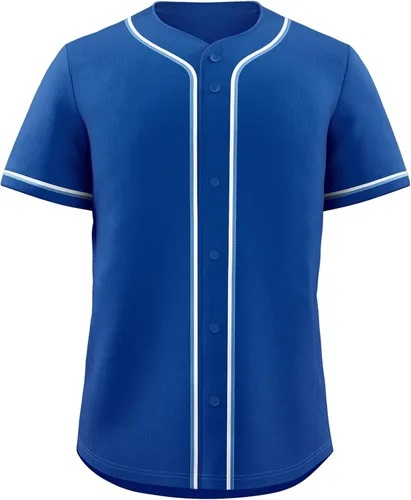 Miniatura 7 de KXK Camiseta de béisbol en blanco para hombre, camisas casuales con botones, manga corta, uniforme deportivo de equipo activo