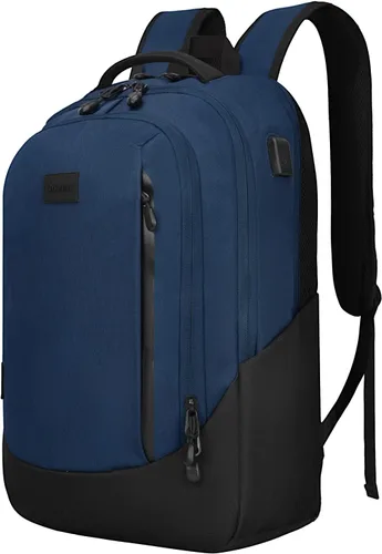 Miniatura 9 de Goloni Mochila ligera e informal para laptop, bolsa de viaje clásica de mano, con puerto de carga USB para hombres y mujeres, Negro oscuro