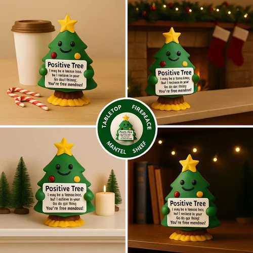 Miniatura 3 de iStatue Mini figura positiva de resina pintada a mano para árbol de Navidad, decoración de escritorio de 5 pulgadas, bonito regalo motivacional