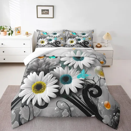 Miniatura 44 de Erosebridal Juego de edredón de zorro para niños, edredón de plumón de oso bosque, ciervo, para dormitorio de niños y niñas, juego de ropa de cama