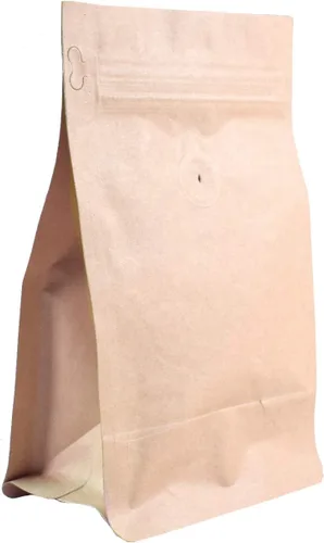 AwePackage Bolsa de café resellable de 12 onzas con cremallera, bolsa de café con válvula, lengüeta inferior plana (50, papel kraft ancho)
