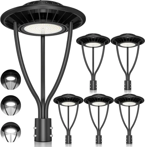 Miniatura 12 de ADUB Luces LED de poste de 60 W, 48 W, 36 W, potencia ajustable, ETL 5000 K, luz superior LED con fotocélula IP65, luces de poste para exteriores