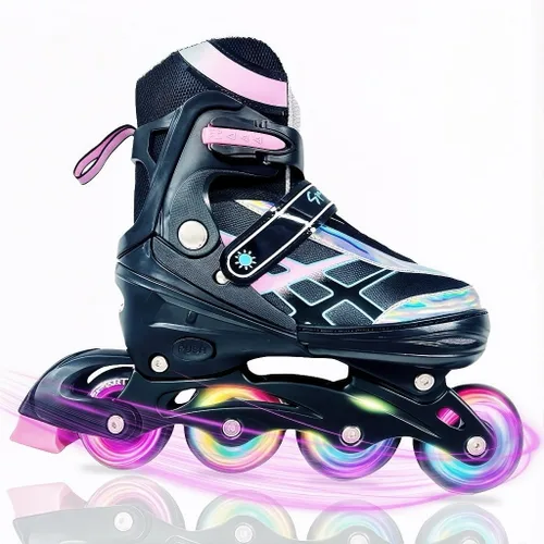 Miniatura 11 de Patines en línea ajustables para niños y adolescentes de 4 a 16 años, todas las 8 ruedas de patines en línea se iluminan, seguras y divertidas