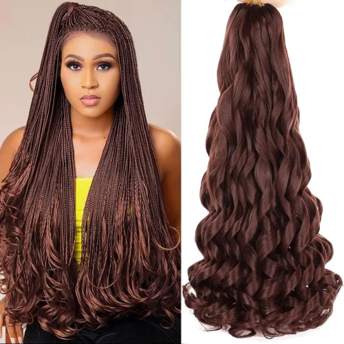 Miniatura 46 de Unionbeauty - Cabello rizado francés trenzado de 10 pulgadas, trenzas rizadas estilo Bob francés, cabello de ganchillo, 8 paquetes de trenzas
