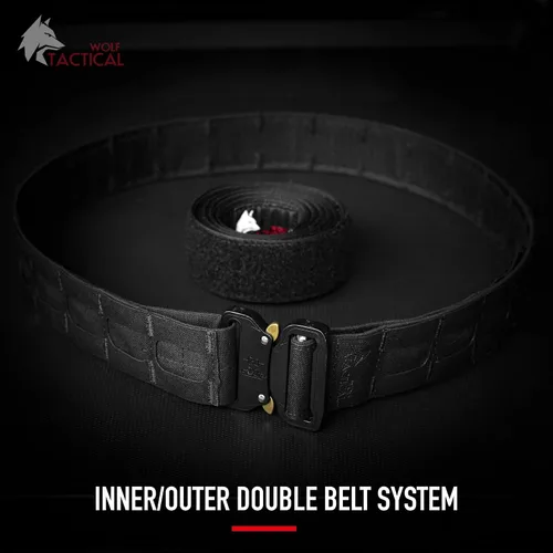 Miniatura 3 de WOLF TACTICAL Molle Battle Belt Lite - Cinturón de combate de liberación rápida de 1.75 pulgadas Negro