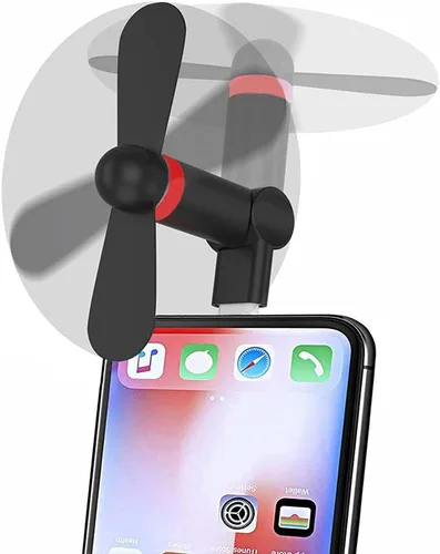 Wuedozue Mini ventilador portátil [rotación de 180] Ventilador pequeño y fresco para teléfono celular compatible con iPhone 12/11/12 Pro/Xs/Max/X /