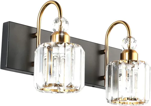 Miniatura 42 de Ralbay - Luces LED modernas de tocador para baño de 5 luces, luces de tocador de cristal sobre espejo, lámparas modernas de tocador para baño