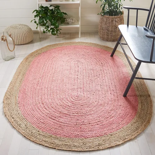 Miniatura 14 de SAFAVIEH Alfombra de Área Redonda de 10' - Colección de Fibra Natural - Verde y Marrón Natural, Yute Hecho a Mano, Diseño de Borde Trenzado (NF801G)