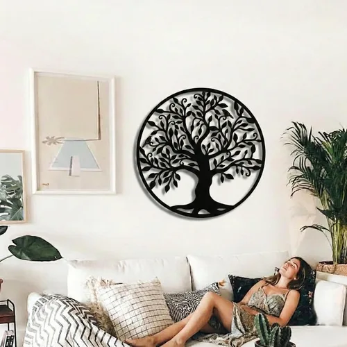 Miniatura 6 de DEKADRON Arte de Pared de Metal - Árbol de la Vida - Árbol Genealógico Decoración de Pared de Metal Decoración del Hogar Oficina Dormitorio Sala