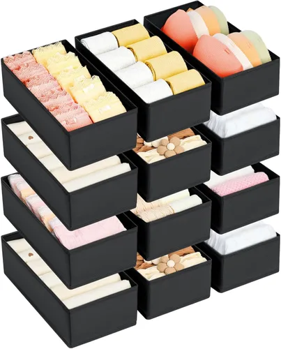 Miniatura 20 de DIMJ Organizador de cajones de ropa, organizador de ropa interior, organizadores de armario y caja de almacenamiento, divisores de cajones para ropa
