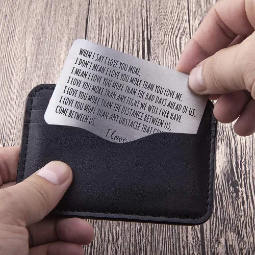 Miniatura 3 de Tarjeta de inserción de cartera, regalos para hombres, esposo, de esposa, novia, novio, regalos de cumpleaños, mini nota de amor, regalo de San