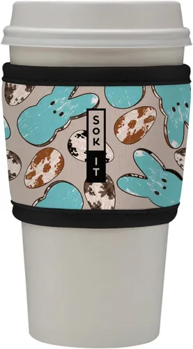 Miniatura 33 de Sok It HotSok Coffee & Tea - Funda de neopreno con aislamiento reutilizable (floral abstracto)