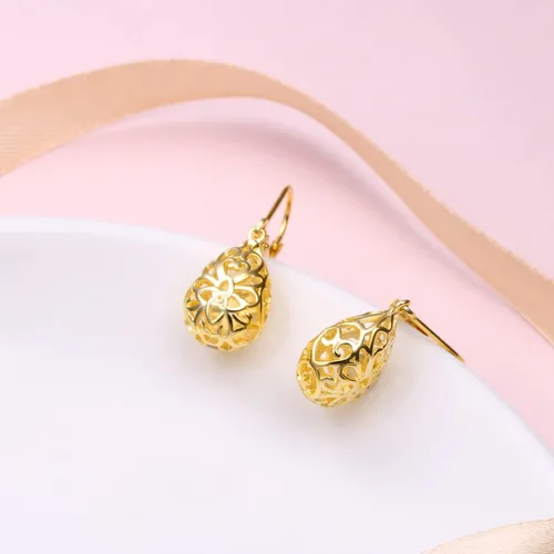 Miniatura 35 de Aretes colgantes de filigrana de plata de ley 925, margarita, loto, flor de rosa, piedra lunar, lágrima para mujer, nudo celta infinito, margarita