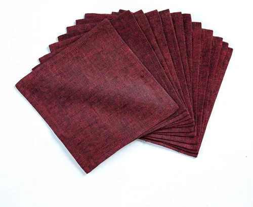 Miniatura 24 de Solino Home Servilletas de cóctel de lino negro Chambray de 6 x 6 pulgadas, servilletas de tela de lino 100% puro, juego de 12 servilletas cuadradas