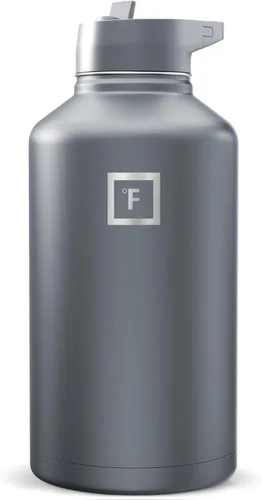 Miniatura 12 de IRON °FLASK Frasco de hidratación para acampar y senderismo con pajilla, botella de agua deportiva de acero inoxidable con aislamiento de boca Dark