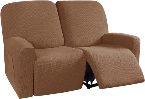 Miniatura 35 de vctops Fundas elásticas resistentes al agua, para sofá reclinable, suaves y lisas, con correa elástica antideslizante, protector de muebles