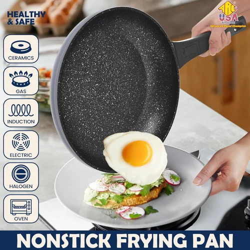 Miniatura 3 de ARC - Sartén antiadherente con mango extraíble, sartén de 10 pulgadas con tapa, sartén antiadherente, apta para horno y lavavajillas, sin PFOA