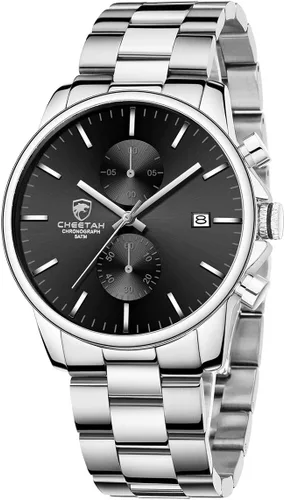 Miniatura 14 de GOLDEN HOUR Fashion Business - Relojes para hombre con cronógrafo, a prueba de agua, de acero inoxidable, reloj de cuarzo, con fecha automática