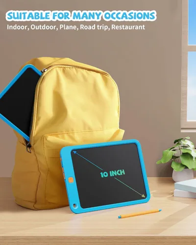 Miniatura 6 de Tableta de escritura LCD de 10 pulgadas, juguetes para niños y niñas de 3, 4, 5, 6, 7, 8, 9, 10 años, tableta de dibujo de garabatos colorida, Azul